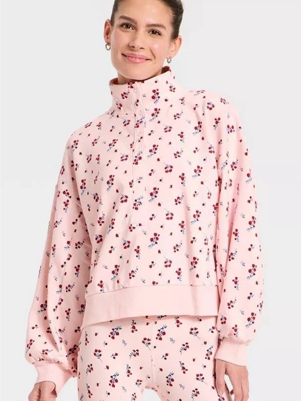 all in motion Pink Floral Pullover + Bra Set
